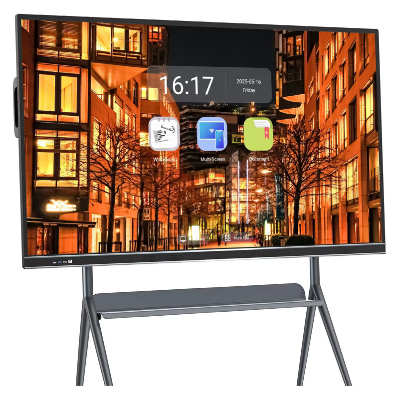 JYXCN 4K Smart Board, tableau blanc interactif 75 pouces tout-en-un, ordinateur à écran tactile avec double système et partage de nuage Convient à la salle de classe, au bureau et aux présentations? (Comprend un support mural)