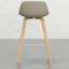 Tabouret de 2 - généreux siège en placage de lin naturel avec 2 comptoirs et pieds en bois