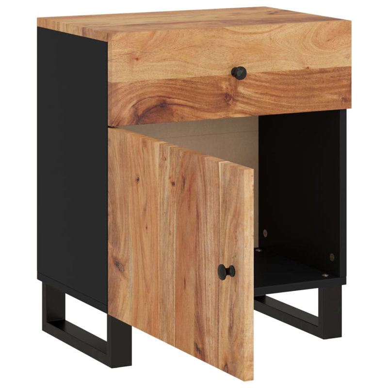 Table de chevet Guilian, Brun / noir
