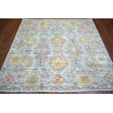 Oushak Collection, Transitional One-of-a-Kind Square 6 X 6'3" Hand Knotted Area Rug