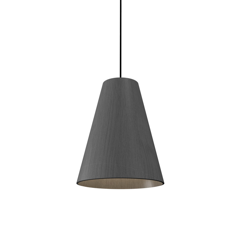 Luminaire suspendu simple à 1 lumière Conical, Gris plomb organique