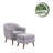 Arlaith Linen Upholstered Accent Chair with Ottoman, Rubberwood Legs-1110814247