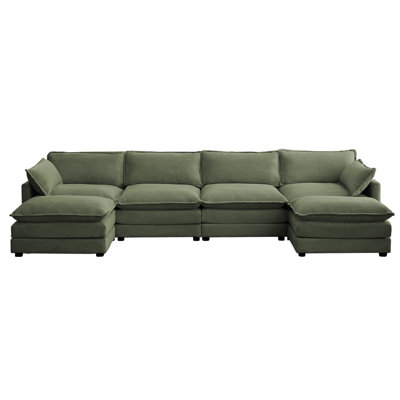 Redenius 6-Piece 148'' Upholstered U-Shape Sectional