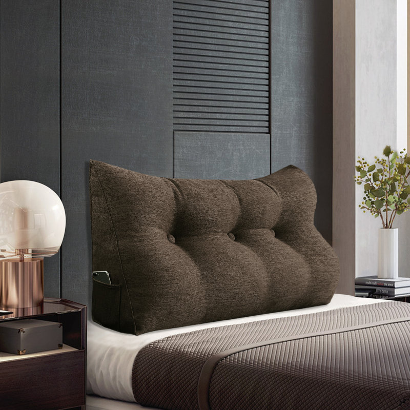 Reading Headboard Pillow , 50cm H x 100cm W, Coffee
