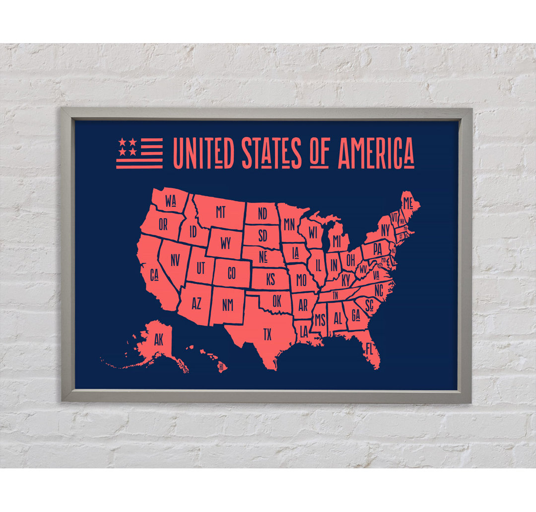 States Of America 1 Gerahmter Druck Wandkunst