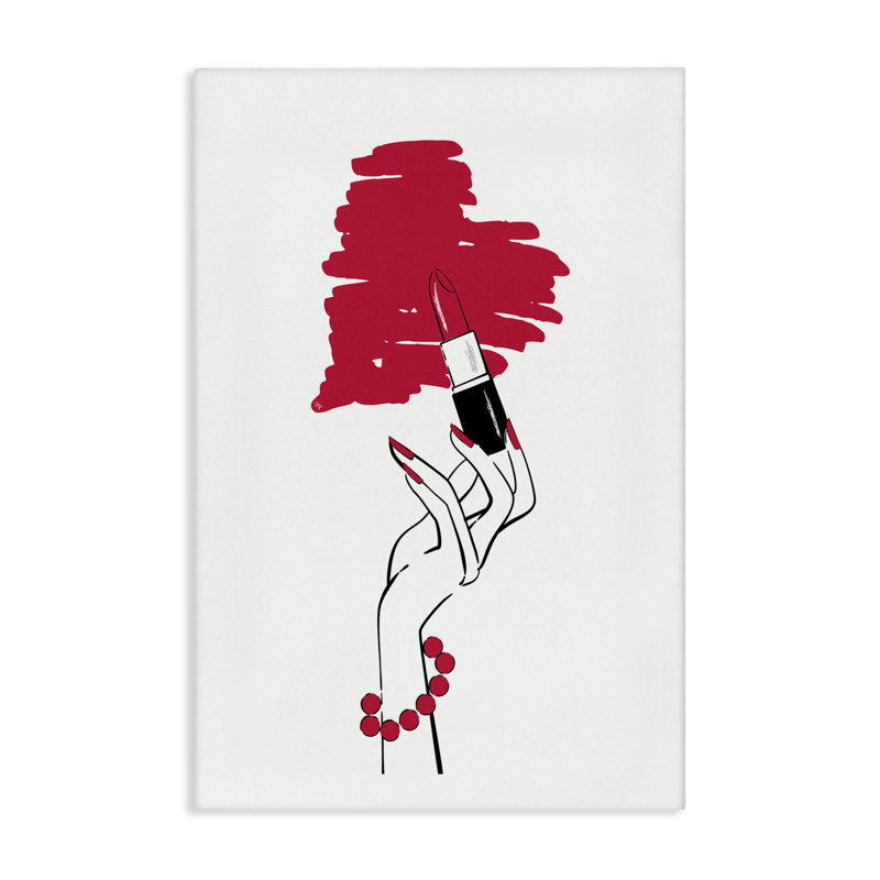 Lipstick Heart Shape Canvas Wall Art by Martina Pavlova, 24" H x 16" W