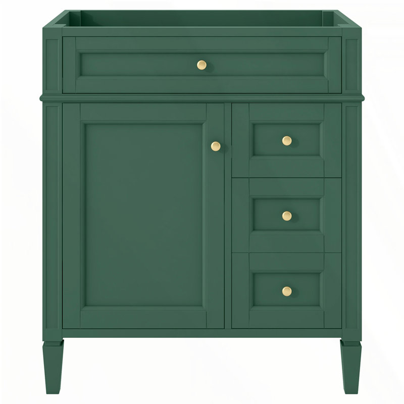 Meuble-lavabo de 30 po sans lavabo supérieur, Vert, Doré