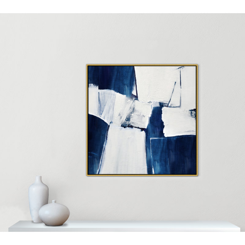 «Blue Midnight Plateau I» par Judith Shapiro, H 41,5 po x l 41,5 po, Doré