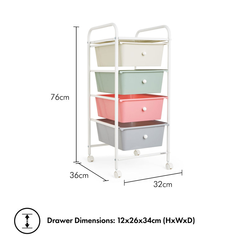 76cm H x 32cm W Utility Cart with Wheels