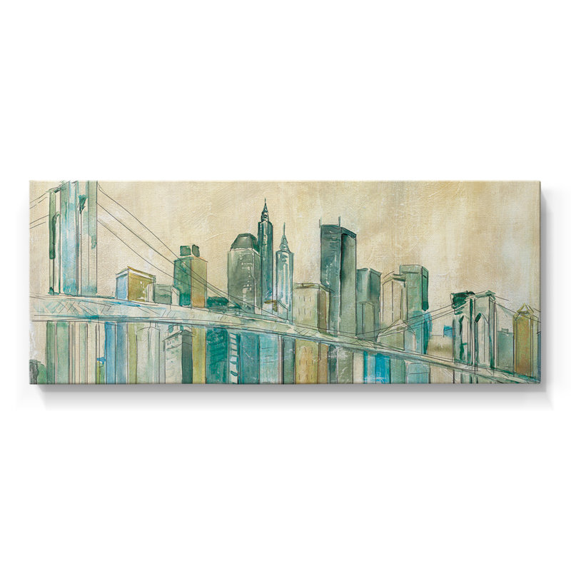 Toile tendue avec châssis New York City, prête à être accrochée, H 16 po x l 40 po
