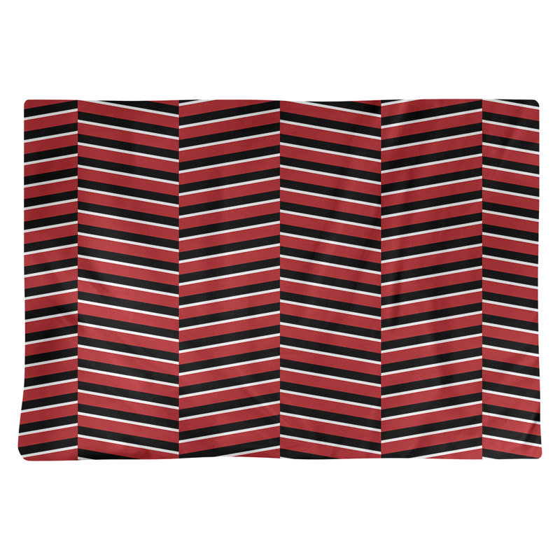 Napperon en coton 18 po à rayures fracturées, Rouge/noir, polyester