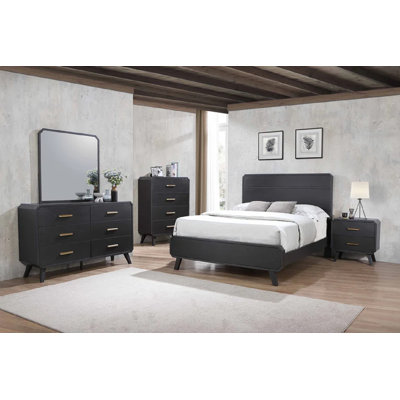Dewsbury 5-piece Charcoal Mid-century Queen Bedroom Set