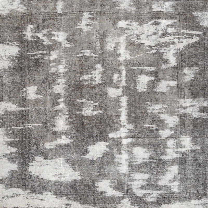 Tapis contemporain gris, Carré 6 pi