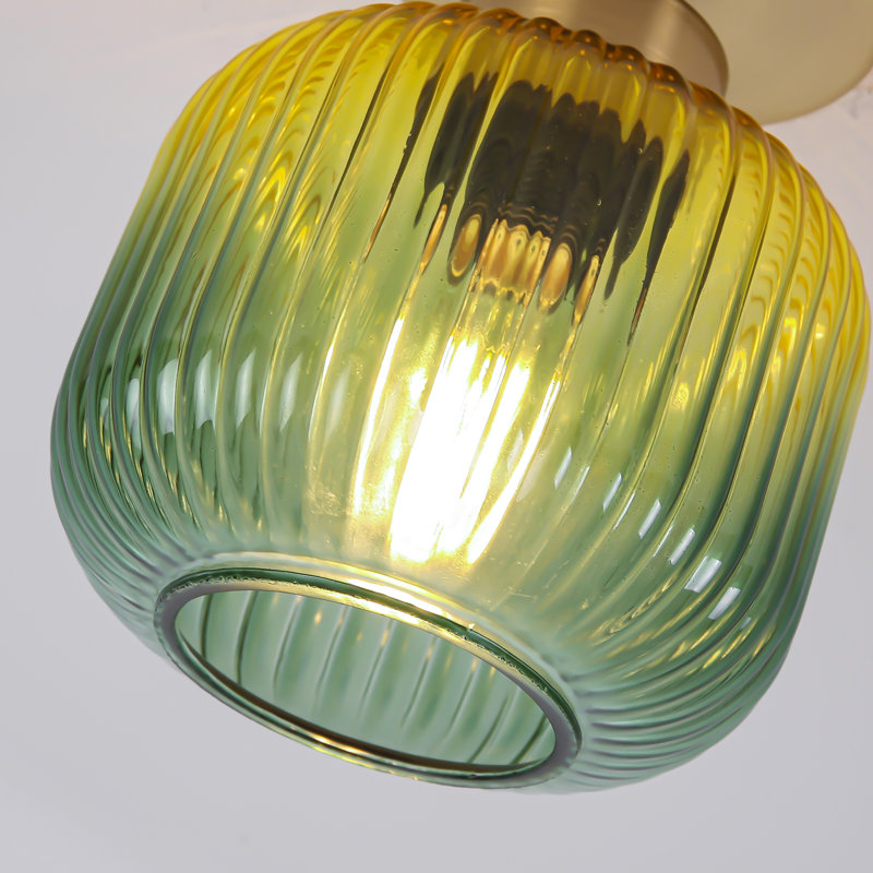 Plafonnier semi-encastré en verre 1 lumière