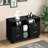 Wheeled Mobile File Cabinet with 4 Drawers and Shelves and Open Storage, Locking Lateral Filing Cabinet for Home Office, Black
