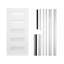 Porte d'entrée contemporaine en fibre de verre à 5 verres 36 "x 80" avec verre givré 36 "x 80", cadre en PVC blanc 4-9 / 16 "et moulure de brique, démontable, ouverture à gauche, blanc-134386635-134386632