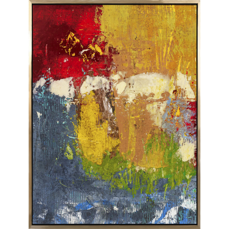 Native I Painting, Gold Framed, 48" H x 36" W x 2.25" D