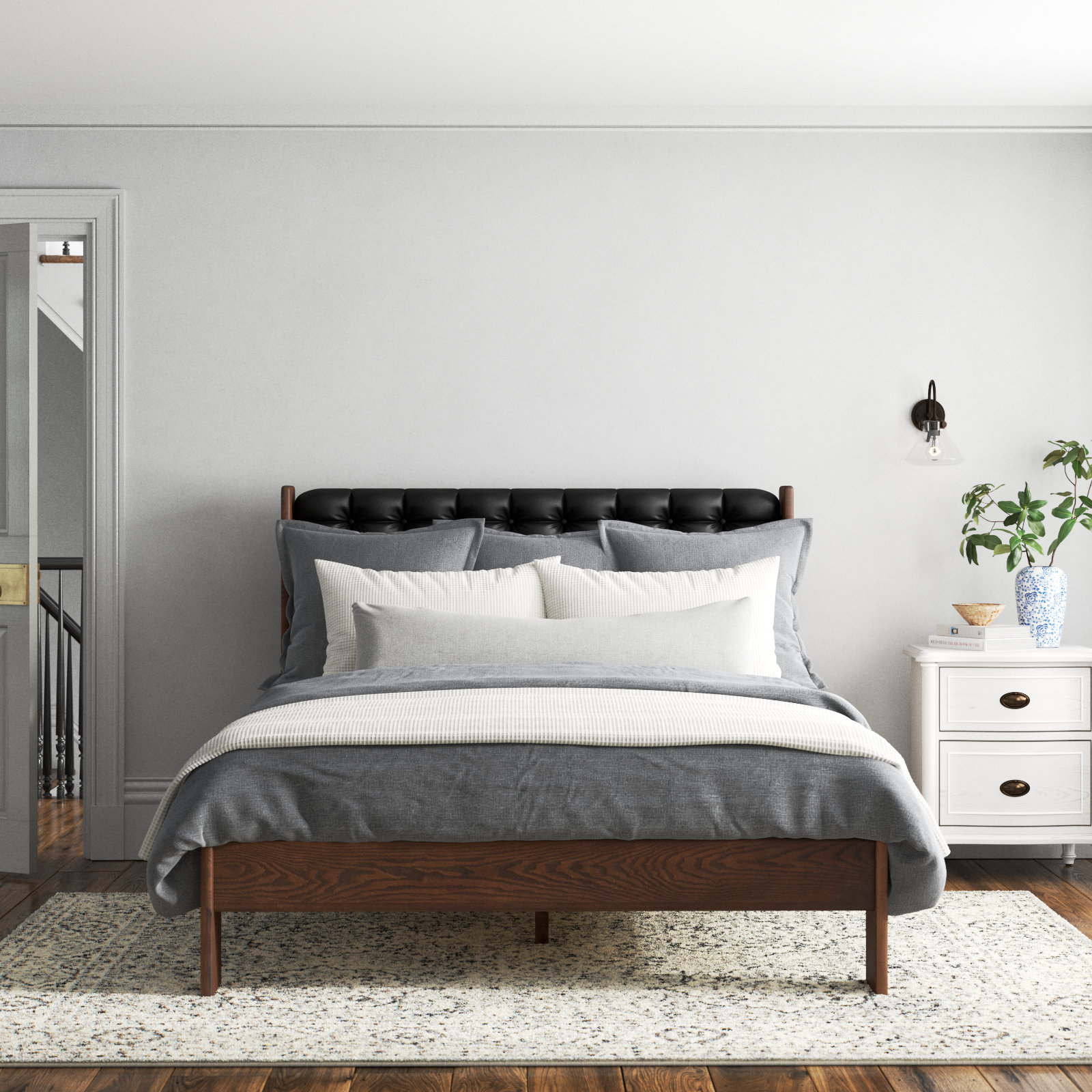 Murcia Upholstered Bed, King, Terra Brown/Ash