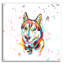 Art mural en verre épique «Husky sibérien aquarelle coloré» par Furbaby Affiliates-95094389