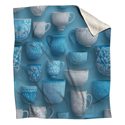Floral Pattern Fleece Throw Blanket - Decor Throws for Sofas or Beds