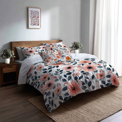 Ensemble de 6 édredons pour filles - Jardin botanique simple avec taies décoratives et coussins décoratifs