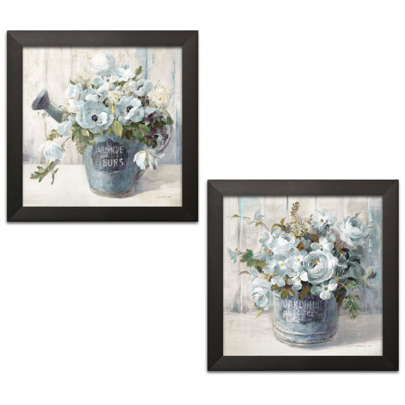 « jardin fleuris i & ii blue » par danhui nai-2 pièces, ensemble de 2 reproductions de photos sur papier