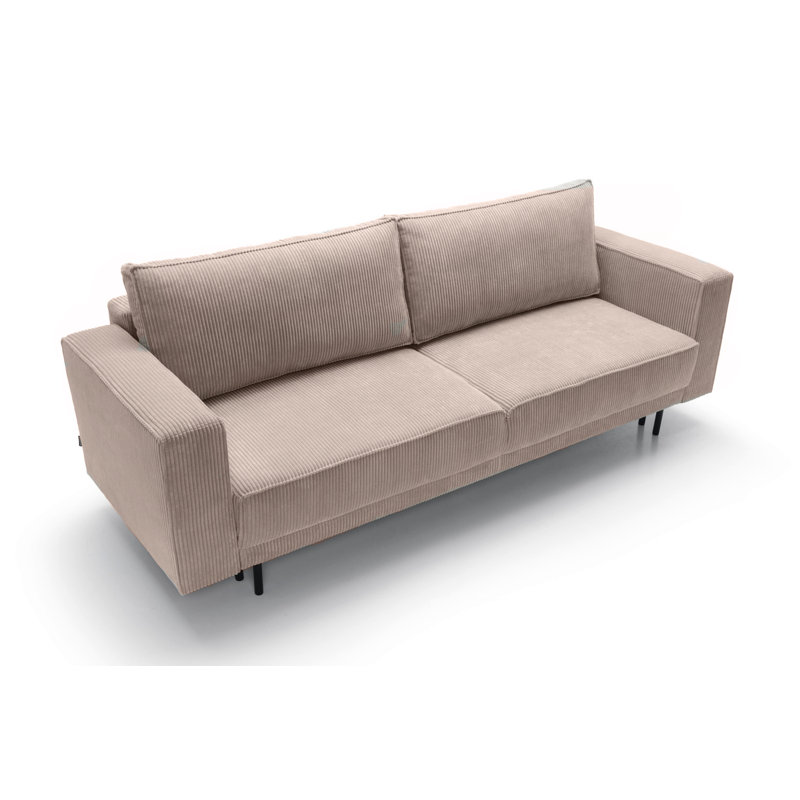 Lorent 3 Seater Corduroy Sofa with Storage, Beige