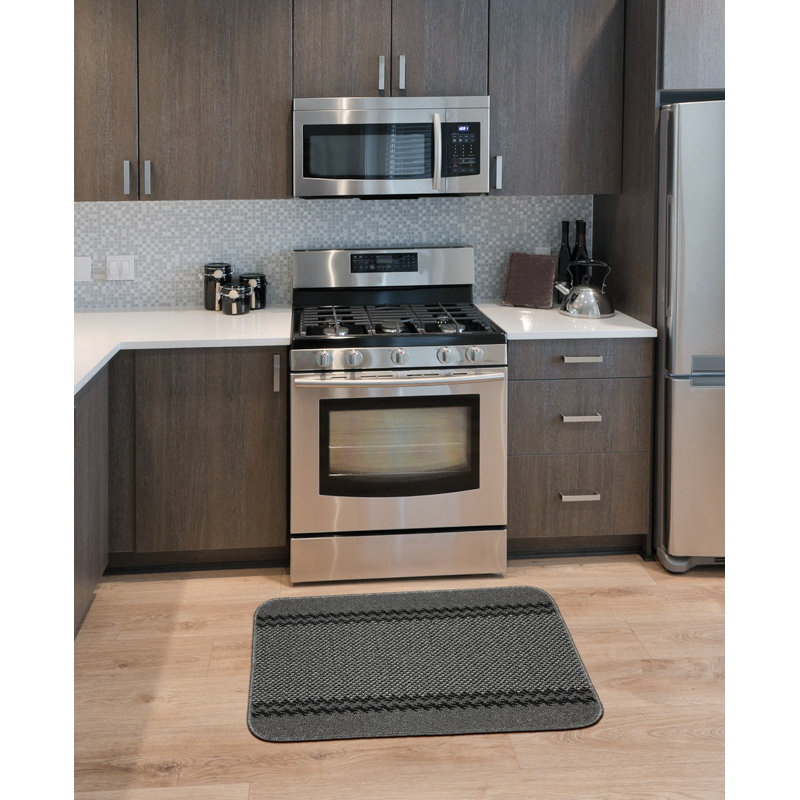 Draco Kitchen Mat, Charcoal, Rectangle 50 x 80cm