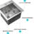 15" Drop - In Stainless Steel 18 Gauge Workstation Kitchen Sink, Single Bowl With Protective Coating, Slope Design Around Water Hole For Complete Drainage, Ledges Multi Purpose Use, Comes Drain