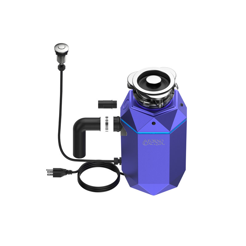 FORNO ACQUA BrightDIAMOND, broyeur à déchets 3 / 4HP très silencieux avec lumière pour armoire à détecteur de mouvement et interrupteur d'air pré-câblé