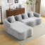 Canapé modulaire à compression complète avec méridienne incurvée, canapé modulaire en chenille, haute densité pour le salon en appartement-846384630