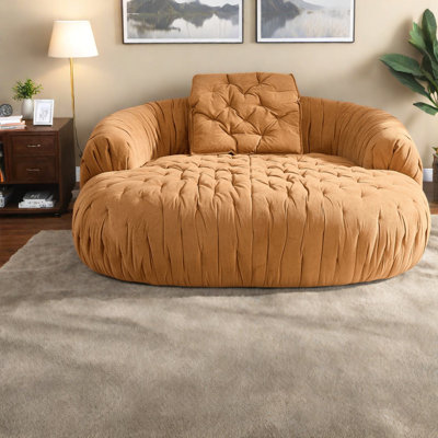 Canapés modernes et compacts, structure en bois brun, chaise longue de 65,74 pouces pour la maison