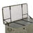 Gray Metal Galvanized Room Storage Bench with Cream Burlap Top and Black Latches, 38" x 16" x 19"-1533640210