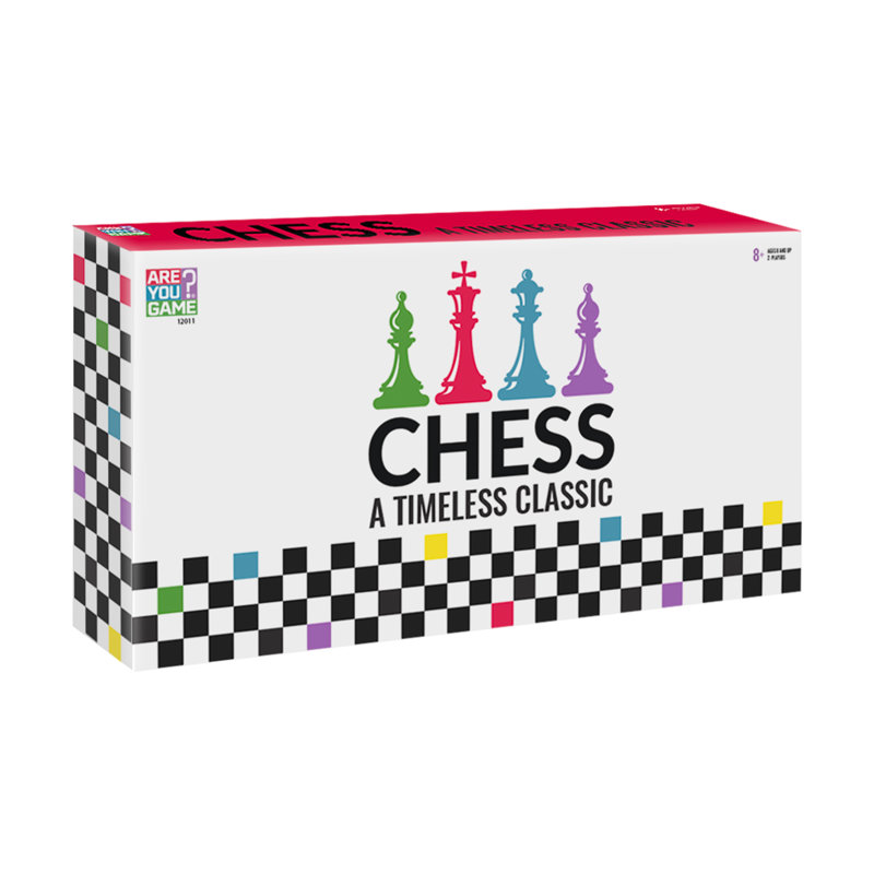 Black and White Solid Wood Travel-Friendly Chess Set