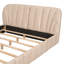 Lit plateforme tapissier avec tissu épais, polyester