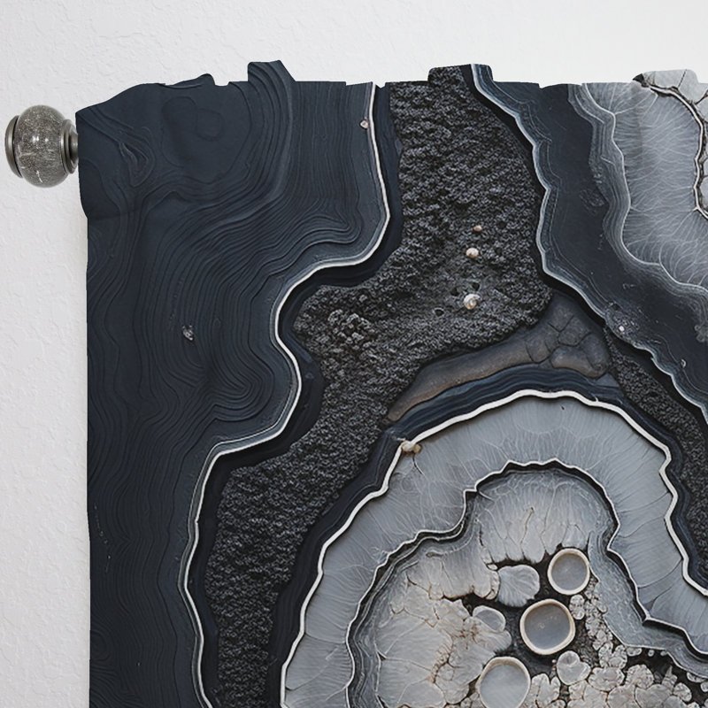 Cestina Grey Stone Geode Minimalism I - Traditional Velvet Curtain - Room Darkening - 1 panel, 52" W x 120" L