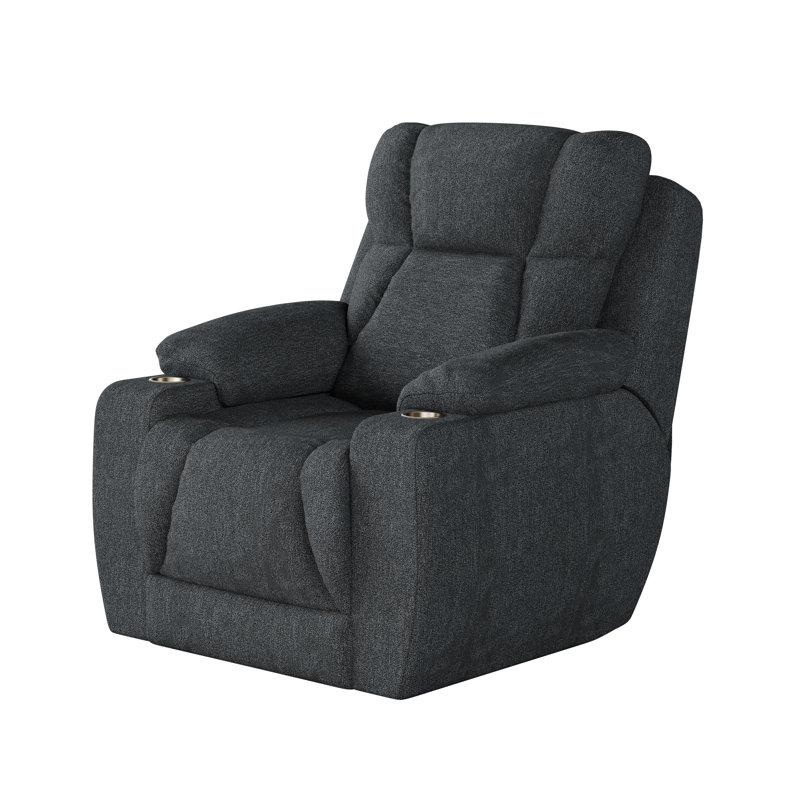Fauteuil inclinable près du mur pour homme, Gris foncé, Tissu