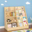 Organisateur de rangement pour enfants et bibliothèque pour enfants, étagère en bois multifonctionnelle à 4 niveaux avec présentoir pour salle de jeux et chambre d'enfant