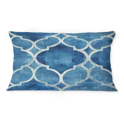 Coussin lombaire bleu Modern Trellis VII