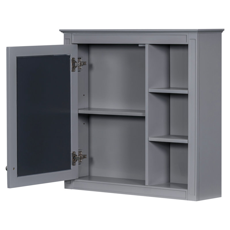 30" X 28" Wall Mounted Bathroom Storage Cabinet, Gray