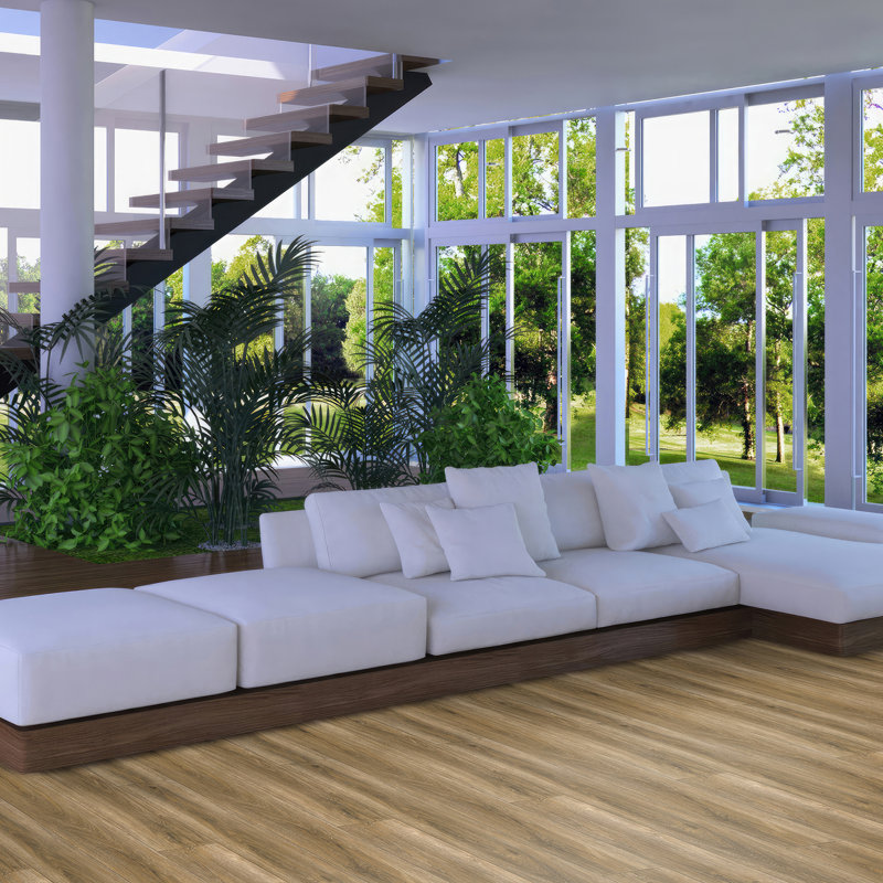 Vinyl WPC Round Stair Tread (11.8'' W x 48'' L) with Riser (7.9'' W x 48'' L) , Ashbury