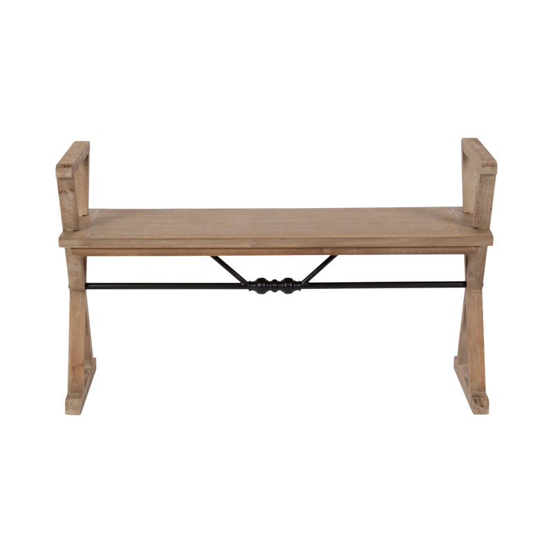 Petrin Entryway Bench, 25.75" H x 42" W x 15" D, Rustic Brown