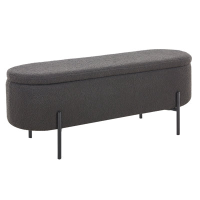 Akkash 110cm Wide Oval Ottoman with Storage