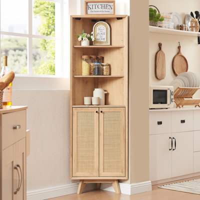 Vanarsdale Rattan Freestanding Linen Cabinet