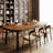 Brown Rectangular Solid Wood Dining Table-227828734