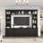 One-Piece Wall Unit Entertainment Center With Bookshelf For Tvs Up To 70"-986495932