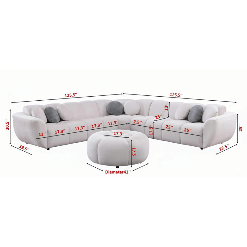 Canapé modulaire noir + repose-pieds Rosse, Tissu noir