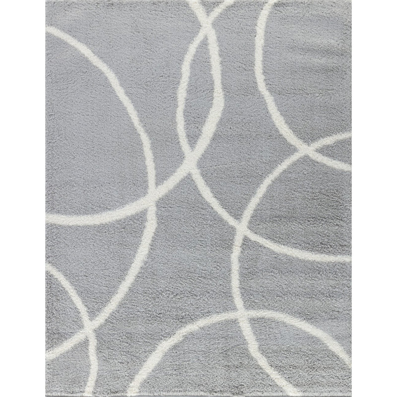 Loft Shag GC_CZY1002 Grey 5 ft. 3 in. x 7 ft. Shaggy Area Rug, Rectangle 5'3" x 7'