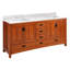 72" Maybeck Dbl Vanity - Tinted Oak With Rect Undermount Sinks-772042690-772042750