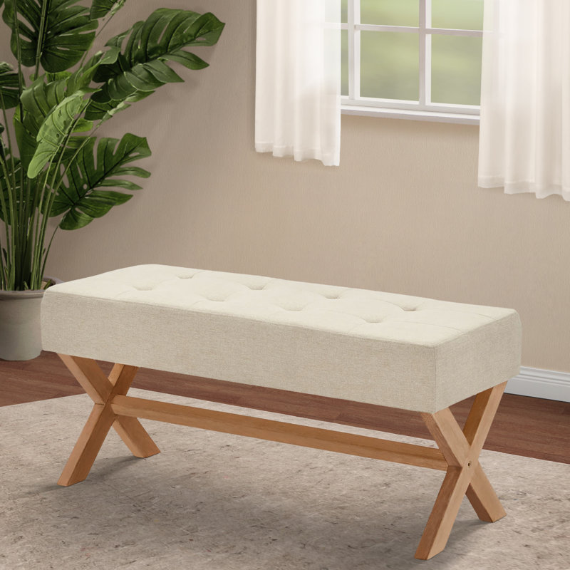 Banc rembourré Mykyla, Beige